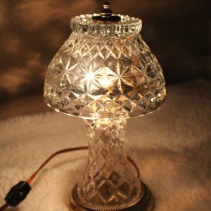 Vintage Glass Star Pattern Desk Lamp Nightlight
